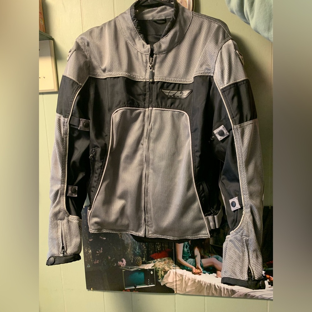 Fly Racing Motorcycle Riding Jacket in Silver, Street Coolpro II Mesh Jacket - Picture 16 of 16